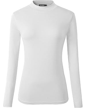 Veranee Women's Long Sleeve Slim Fit Turtleneck Basic Layering T-Shirt | Amazon (US)