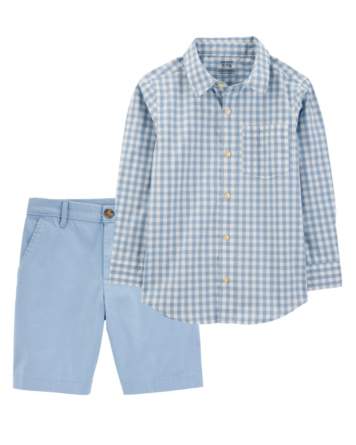 Kid 2-Piece Button-Down Shirt & Chino Shorts Outfit Set | Carter's | Carter's Inc