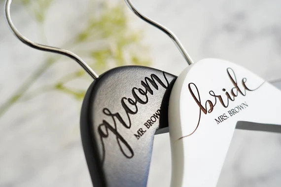 SET of 2 Personalized Hangers  Engraved Hangers for Bride & | Etsy | Etsy (US)