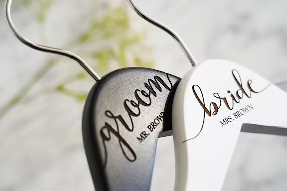 SET of 2 Personalized Hangers  Engraved Hangers for Bride & | Etsy | Etsy (US)