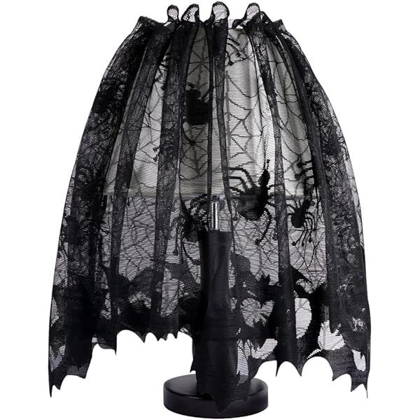 Halloween Lace Halloween Decorations Lamp Shade Cover Halloween Decor Black Spider Web Halloween Lac | Amazon (US)