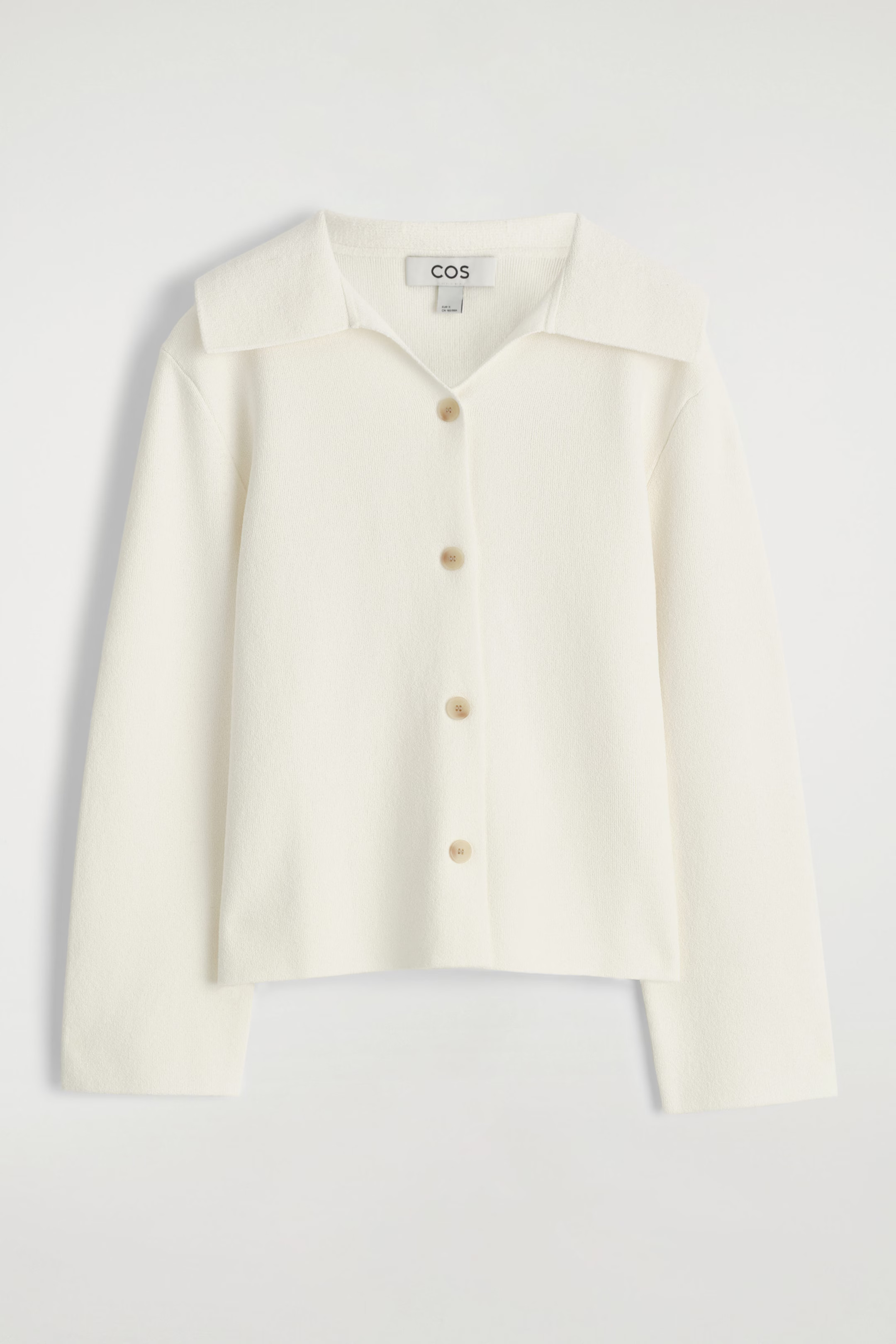 COLLARED KNITTED JACKET - IVORY | COS | COS (EU)