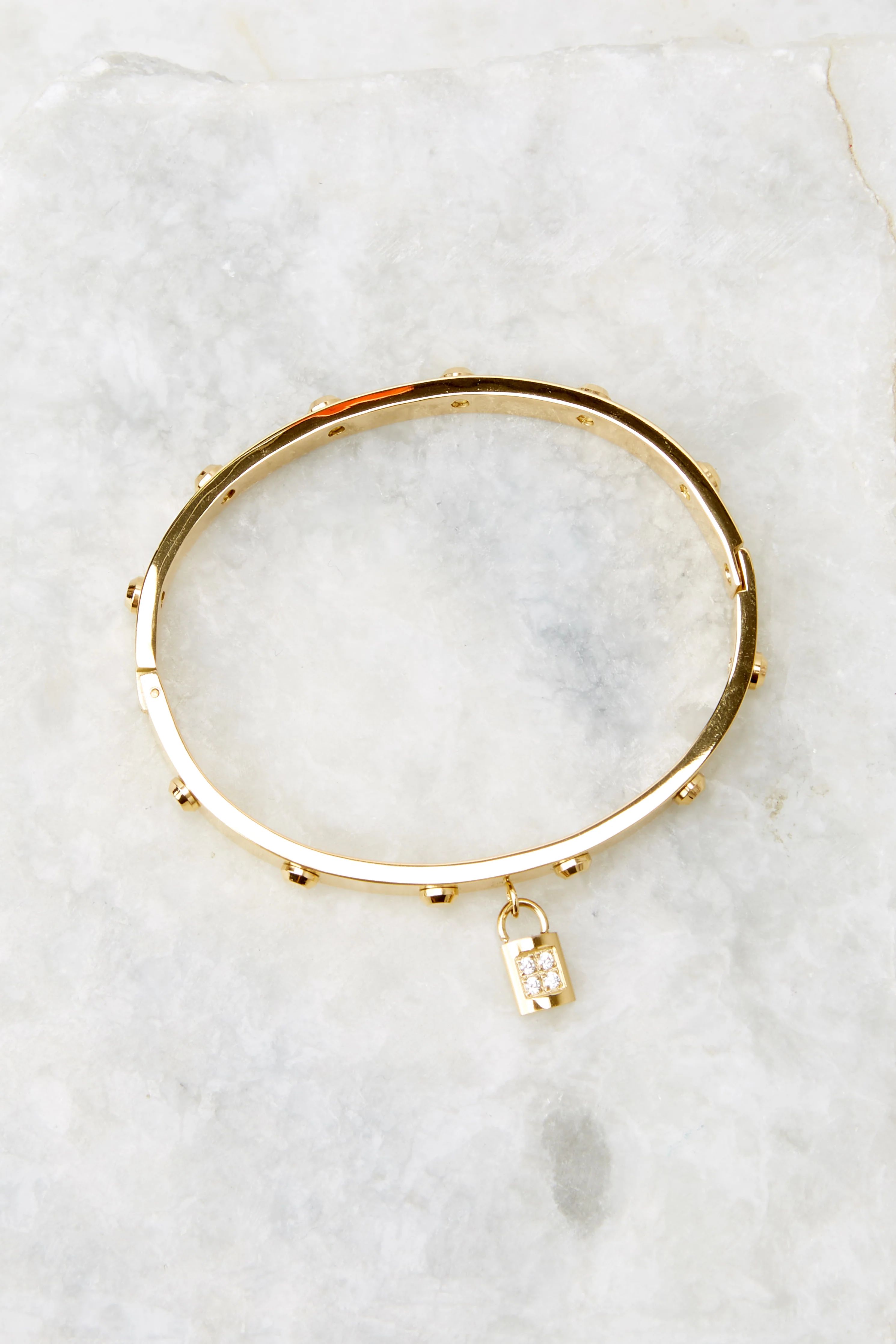 Lock Gold Bracelet | Red Dress 