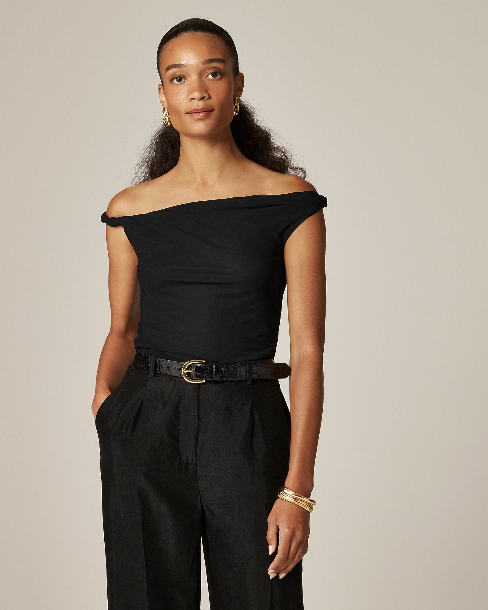 Off-the-shoulder twist tank top in matte jersey | J. Crew US