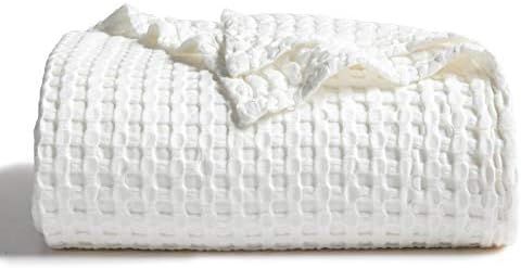 Bedsure 50% Cotton 50% Bamboo Blanket, Waffle Weave Blanket for Couch/Bed, Soft Lightweight Blank... | Amazon (US)