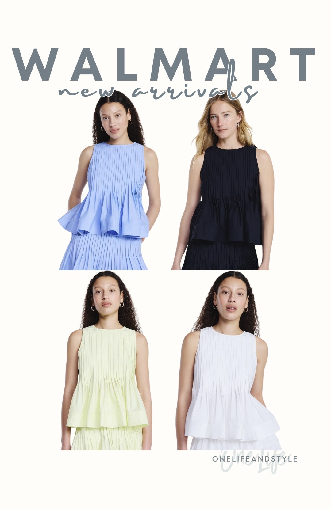Walmart new arrivals - pleated sleeveless tank  

#LTKSeasonal