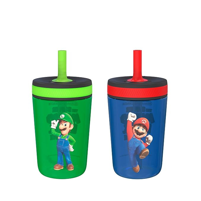 Zak Designs The Super Mario Bros. Movie Kelso Toddler Cups For Travel or At Home, 15oz 2-Pack Dur... | Amazon (US)