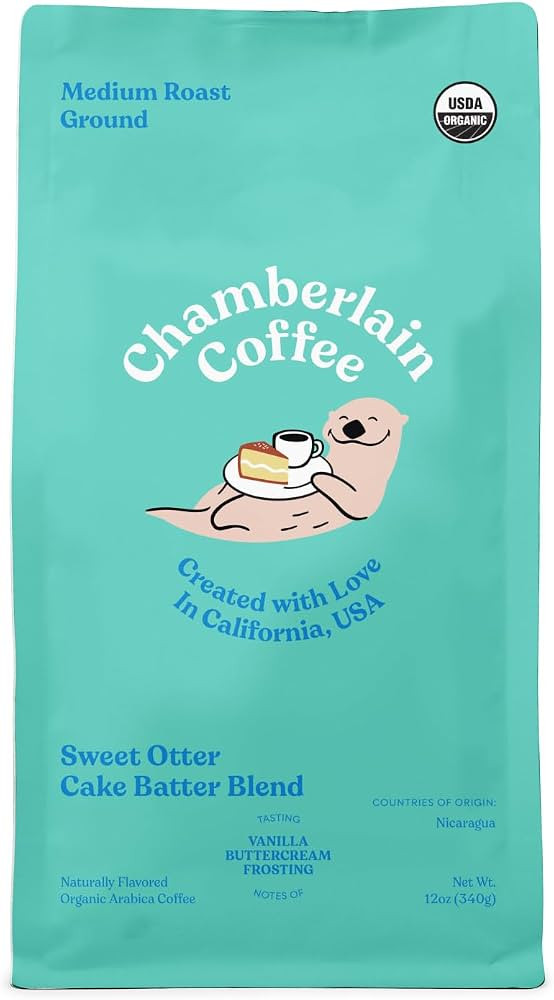 Chamberlain Coffee Sweet Otter Cake Batter Blend - Medium Roast Ground Coffee Beans with Notes of... | Amazon (US)
