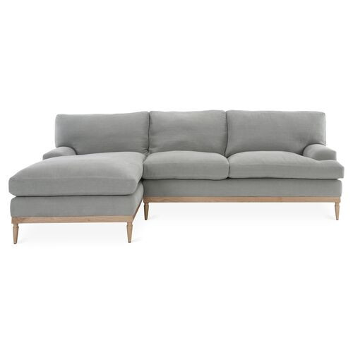 Sutton Linen LF Sectional - Gray | One Kings Lane