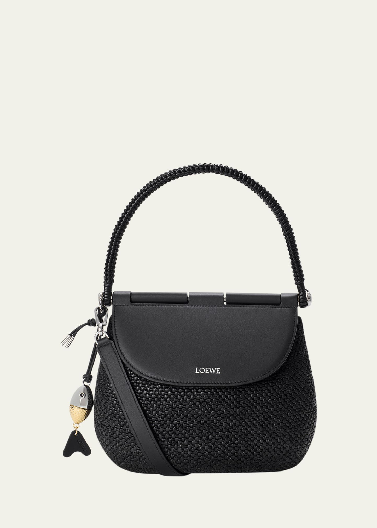 Loewe x Paula's Ibiza Medium Pescador Handbag in Raffia and Calfskin | Bergdorf Goodman