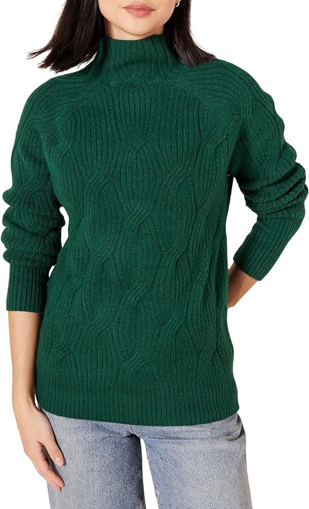 Amazon Essentials Women's Soft Touch Funnel Neck Cable Sweater | Amazon (US)
