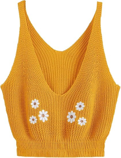 SweatyRocks Women's V Neck Spaghetti Strap Cami Tank Top | Amazon (US)