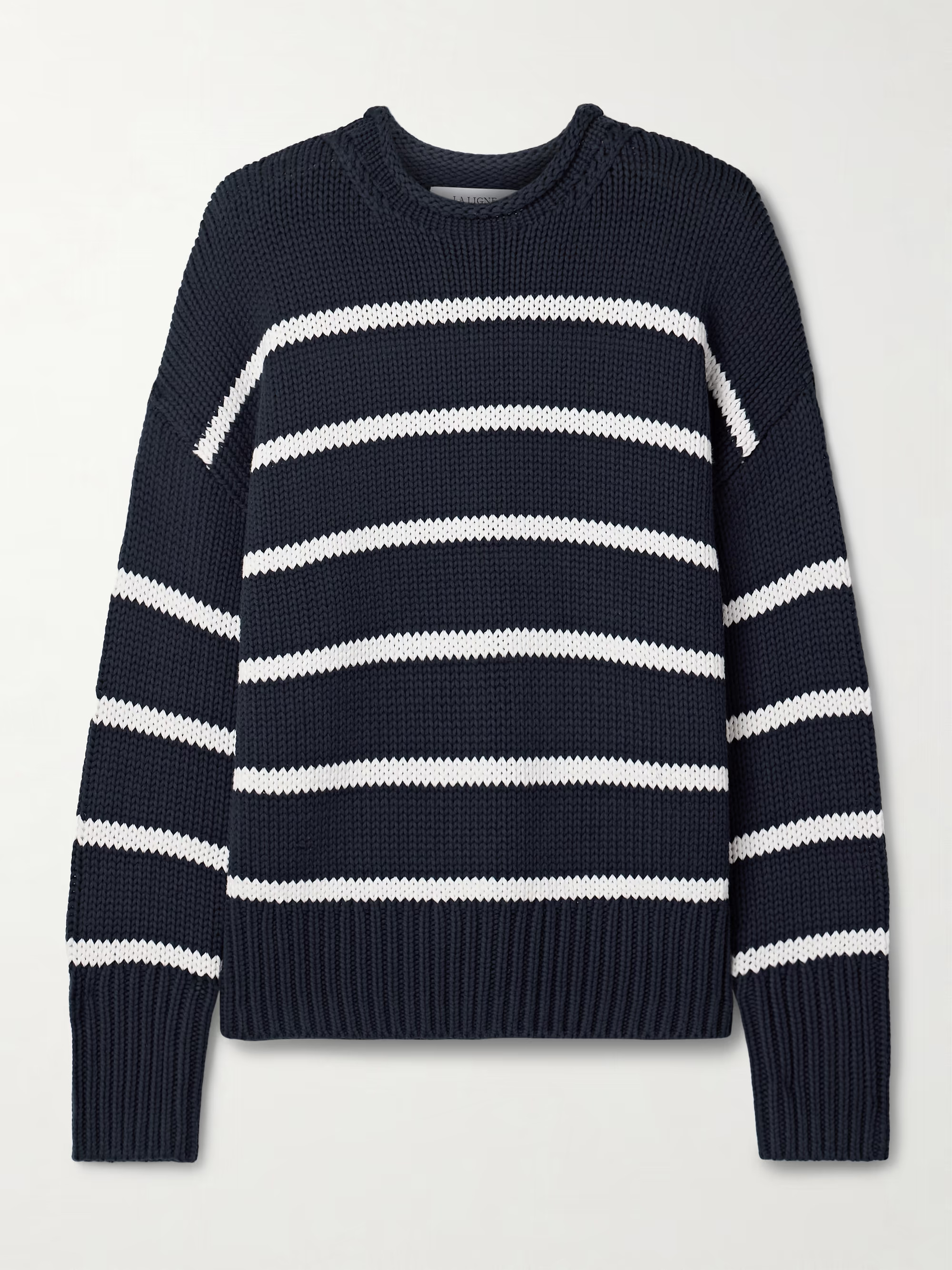 LA LIGNEMarina striped cotton sweater | NET-A-PORTER (US)