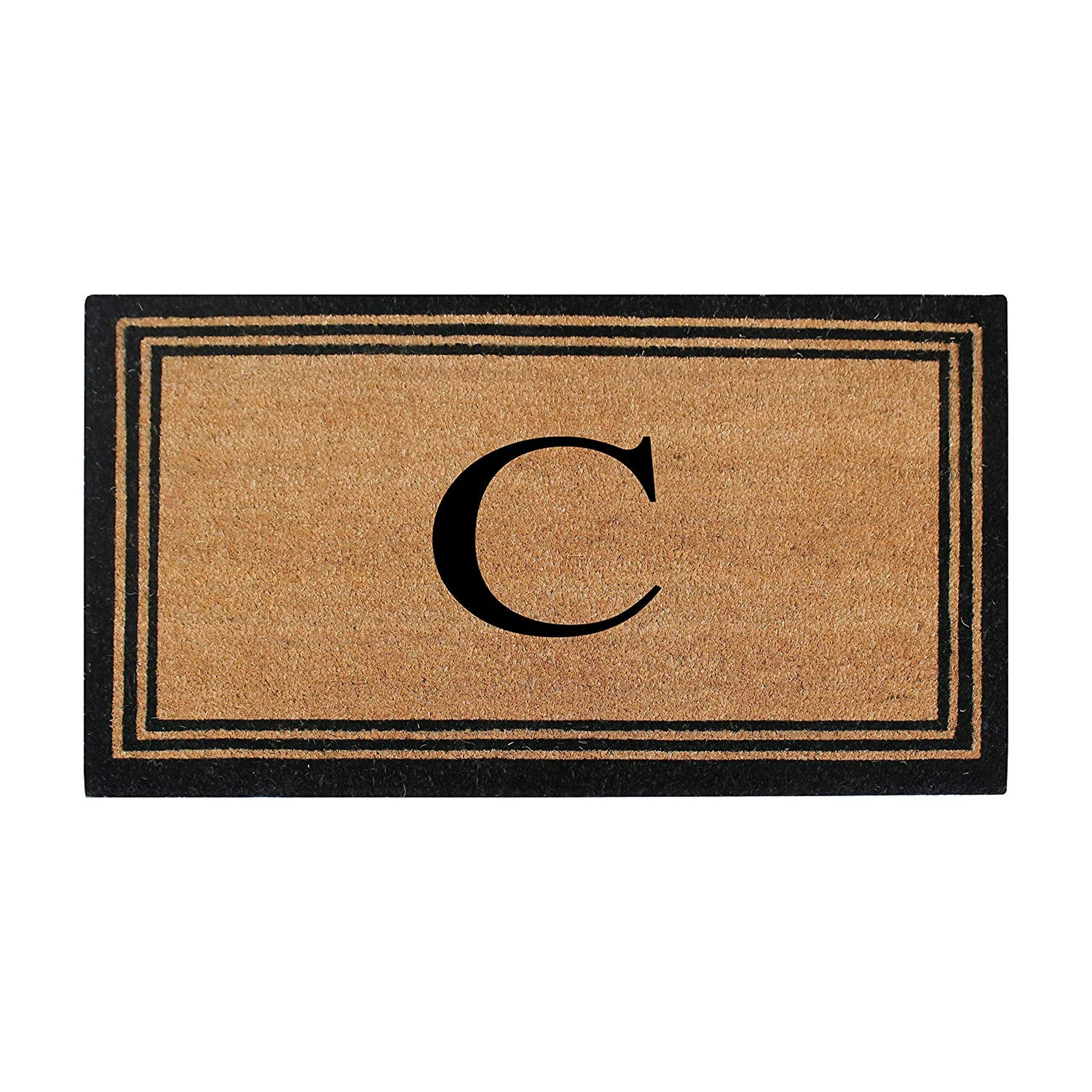A1HC Black/Beige 24 in x 39 in Coir PVC Classic Border Heavy Duty Boot Scrapper Monogrammed Doorm... | Walmart (US)