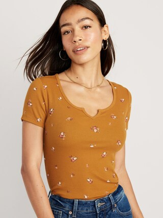 Fitted Rib-Knit T-Shirt for Women | Old Navy (US)
