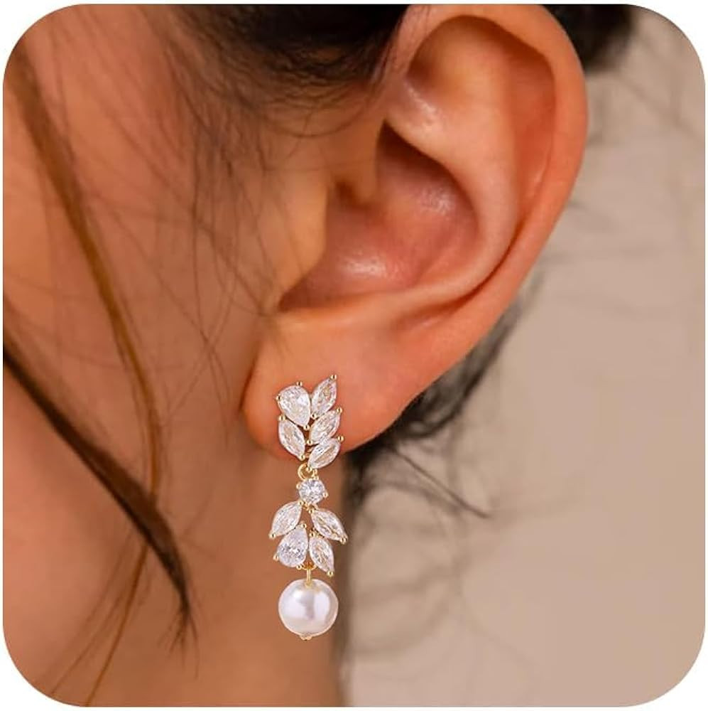 Gold Dangle Earrings for Women,Prom Jewelry Dainty Earring 14K Gold Plated Drop Earrings for Wome... | Amazon (US)