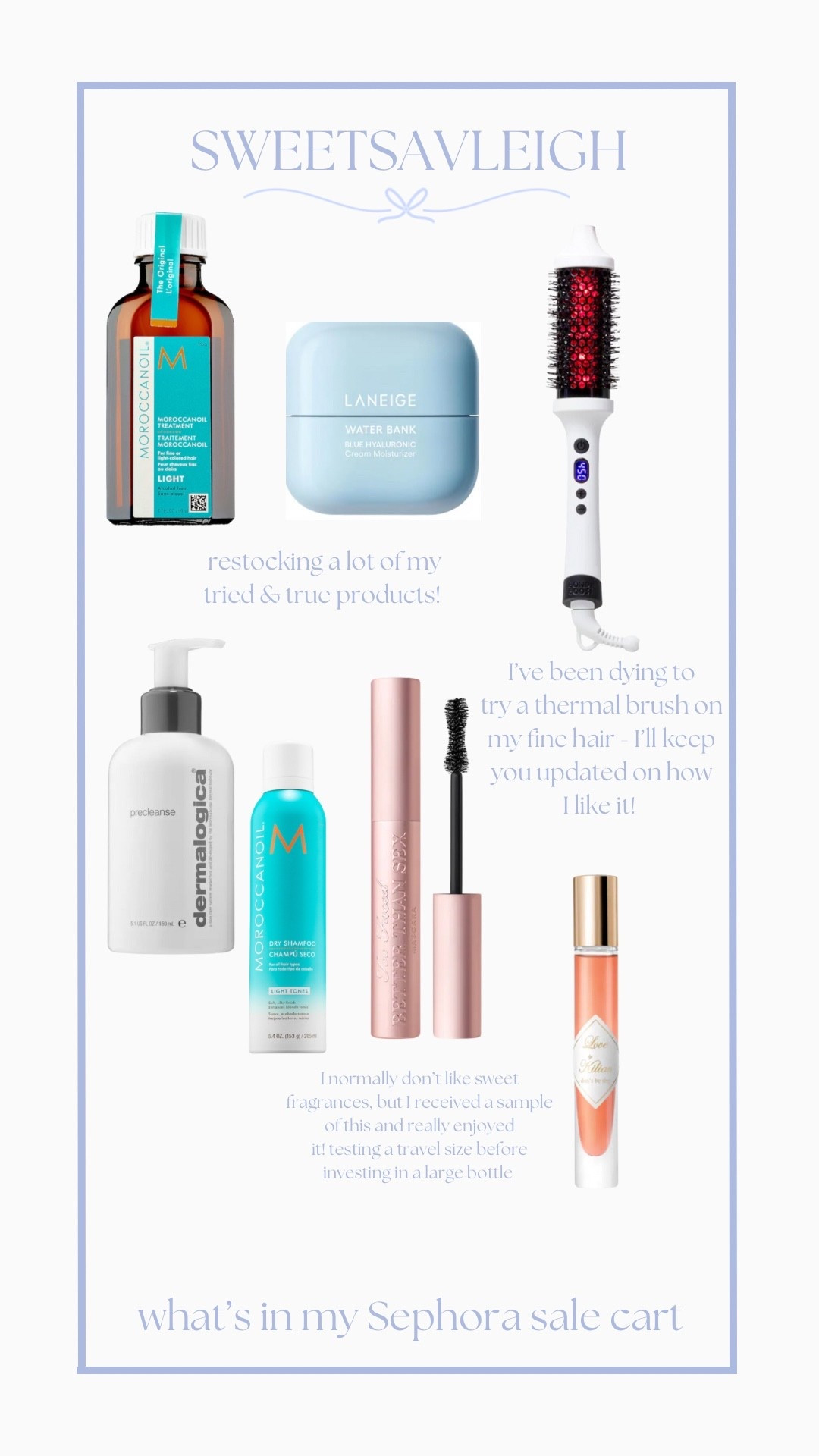 What’s in my Sephora sale cart! I always stock up on my tried and true products during these sales. I’m also trying a thermal brush and a new fragrance! 

#LTKHoliday #LTKBeauty #LTKGiftGuide