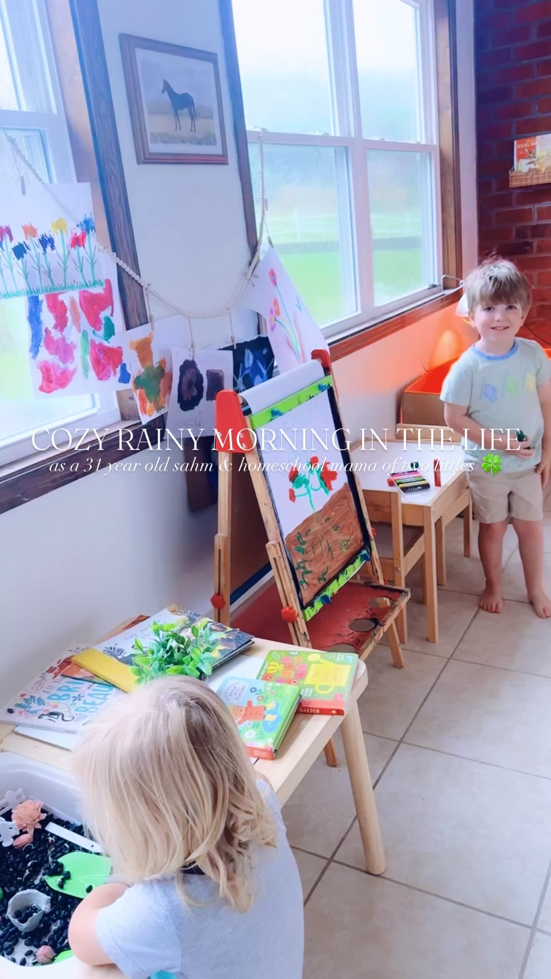 It’s been kitchen window 🪟 open, babies 👶🏼 sleeping in 💤, thunderstorm ⛈️ listening kind of cozy “Friday Eve” morning around here!! ☕️ #morninginthelife #sahm #homeschoolmama 

Everyone’s favorite part of the morning 🫶🏽 - feeding and saying good mornin’ to our baby chickadees!! 🐥🐤🐣Anddd got started on a festive 🍀 little handprint craft 🎨 - watch til the end of the reel to see it come together!! 🤭

Judson loved getting to paint 🎨 his own garden 🪴 this morning on the easel 🧑🏼‍🎨 - look how beautiful it turned out y’all!! 🤩 And this garden 🪏 sensory has continued to be quite the hit, too!! 💖

And eek!! Look how cutie our handprint 🖐🏼 four leaf clovers turned out!! 🍀🎨😍 Perfect festive St. Patrick’s Day craft (less than a week away, y’all 🥳) for your littles and make the cutest window 🪟 display (linked our window clothespin art display over on my LTKit shop - highly recommend)!! 💚🌼 Let me know if you make it, too!! ✂️🖼️ #stpatricksdaycraft #cloverhandprintcraft

#LTKKids #LTKmomlife #LTKdayinmylife