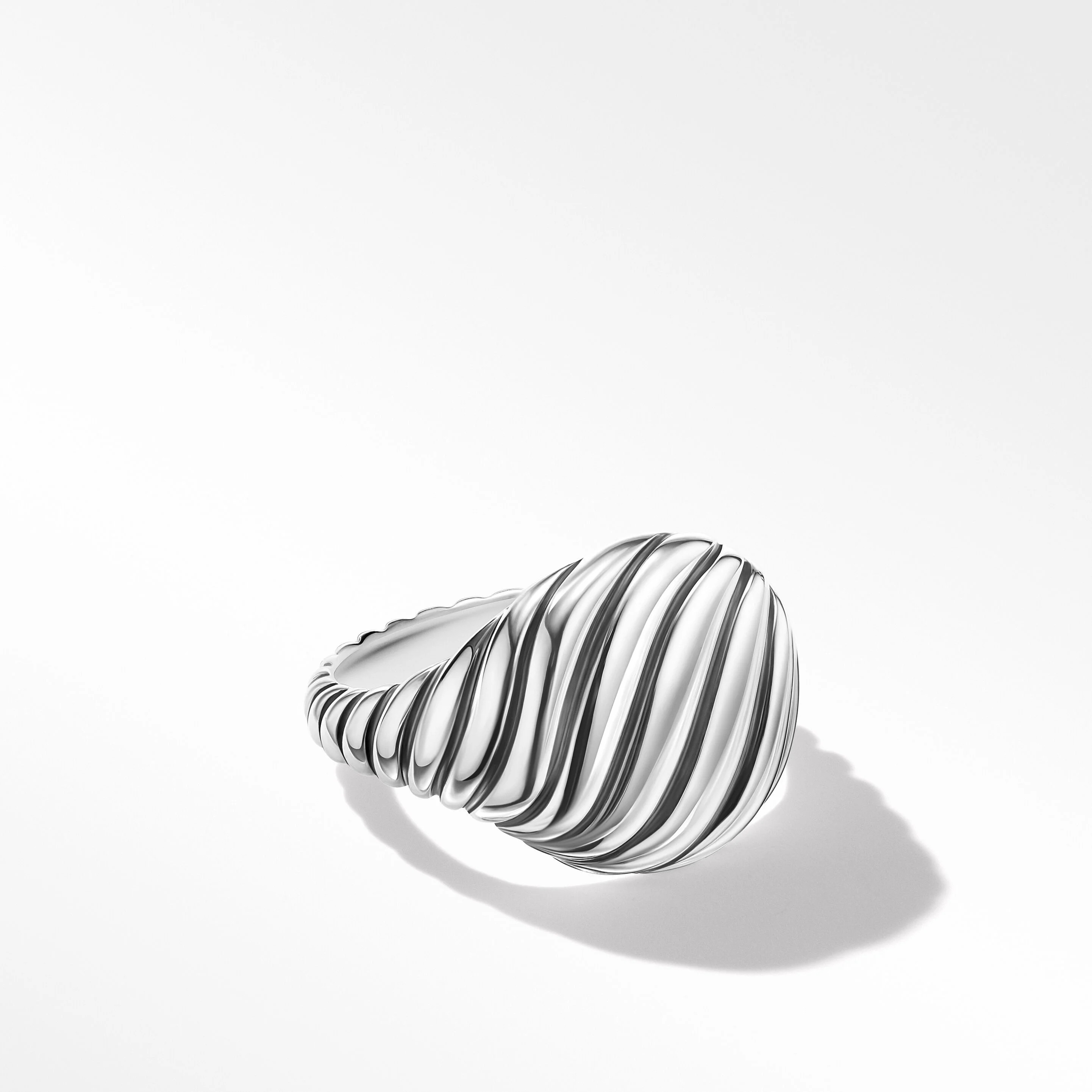 Sculpted Cable Pinky Ring in Sterling Silver | David Yurman