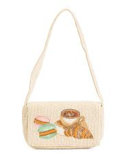 Beaded Coffee And Macron Shoulder Bag | TJ Maxx