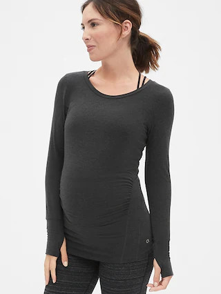 Maternity GapFit Breathe Long Sleeve Crewneck T-Shirt | Gap (US)