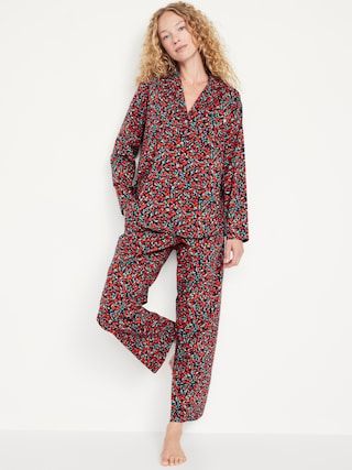 Oversized Poplin Pajama Set for Women | Old Navy (US)