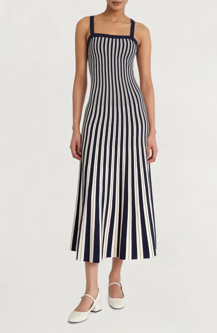 Stripe Rib Midi Dress | Nordstrom