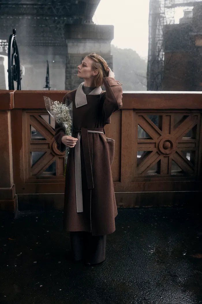 Karla Stand Collar Coat in Merino Wool | Fabrique