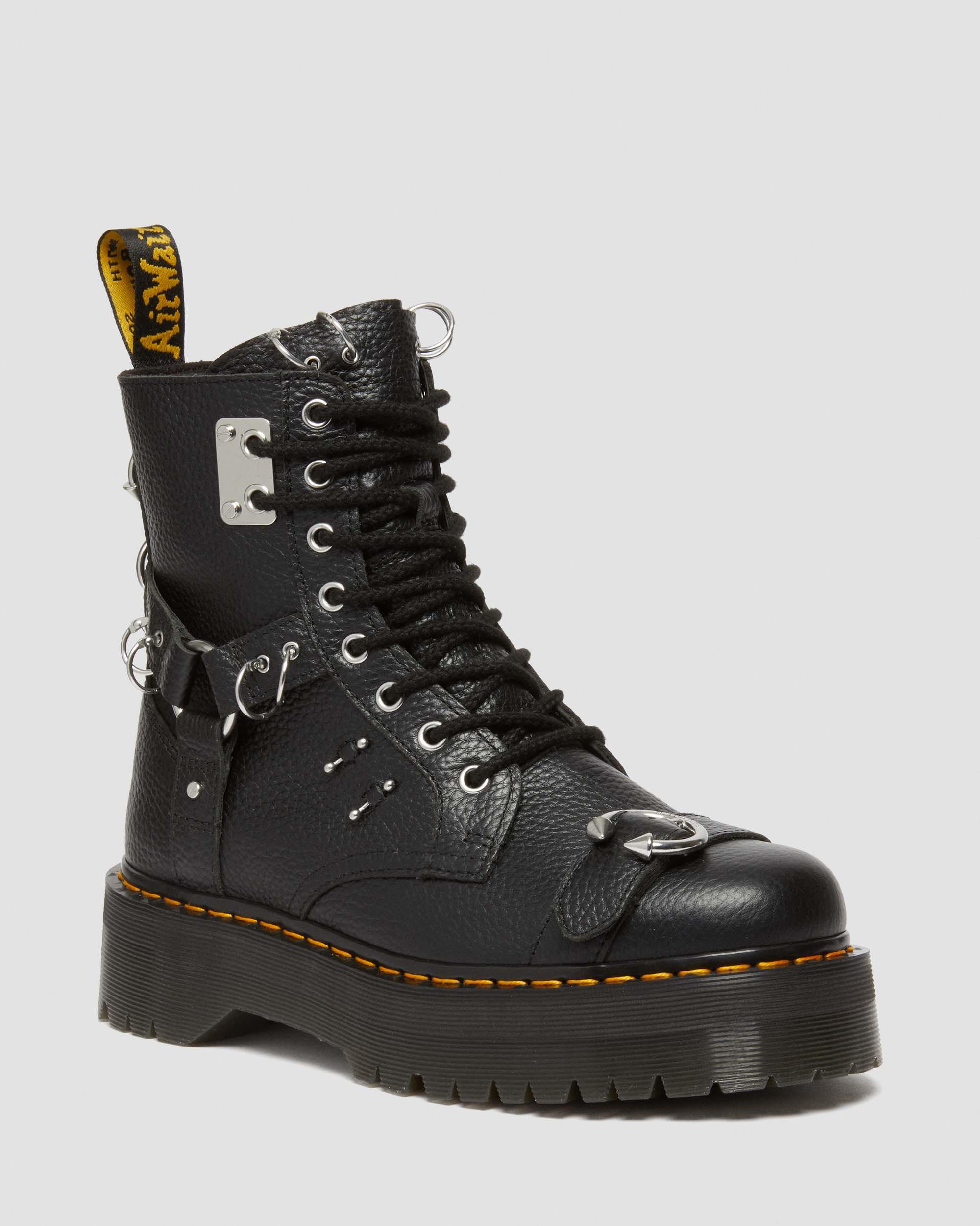 Jadon Piercing Milled Nappa Leather Platform Boots | Dr Martens (UK)