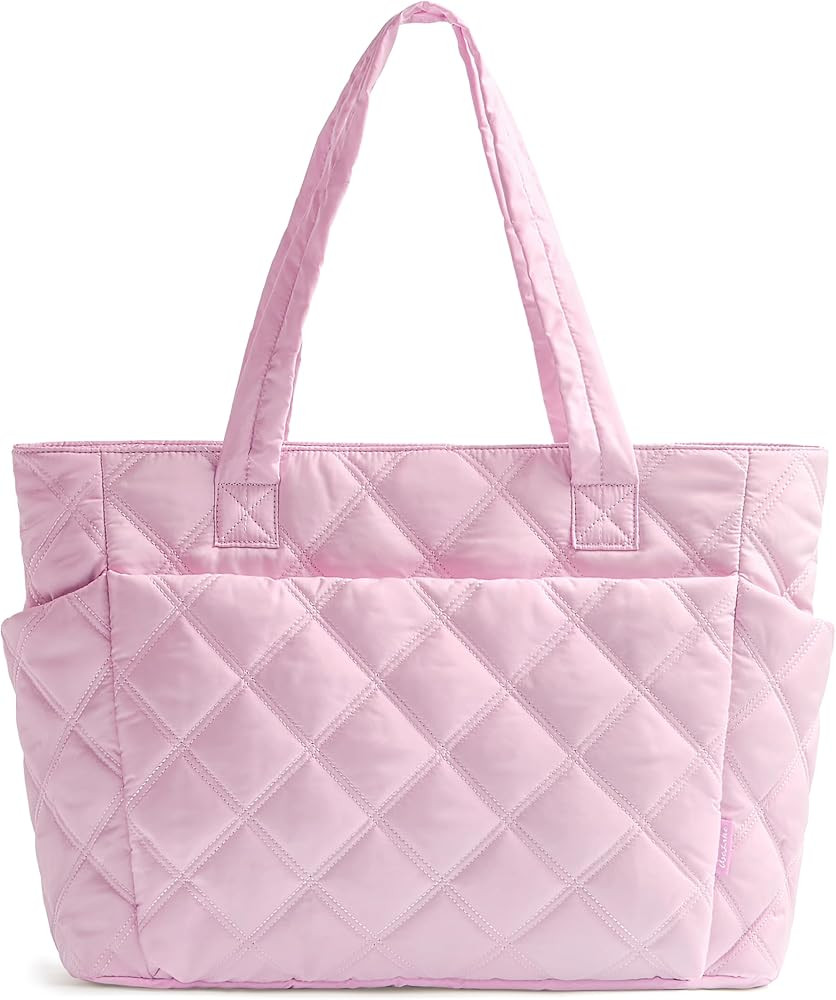 Tote Bag for Women, Lightweight Puffer Tote Work Bags with Compartments for Travel, Quilted Shoul... | Amazon (US)
