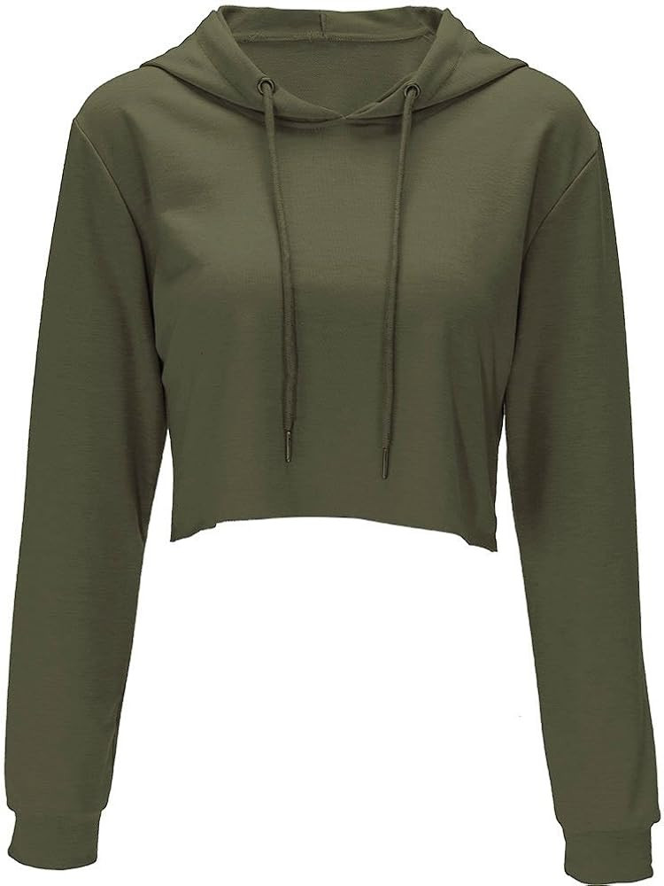 Springfavor Women Hoodie Sweatshirt Jumper Sweater Crop top Pullover Tops | Amazon (US)