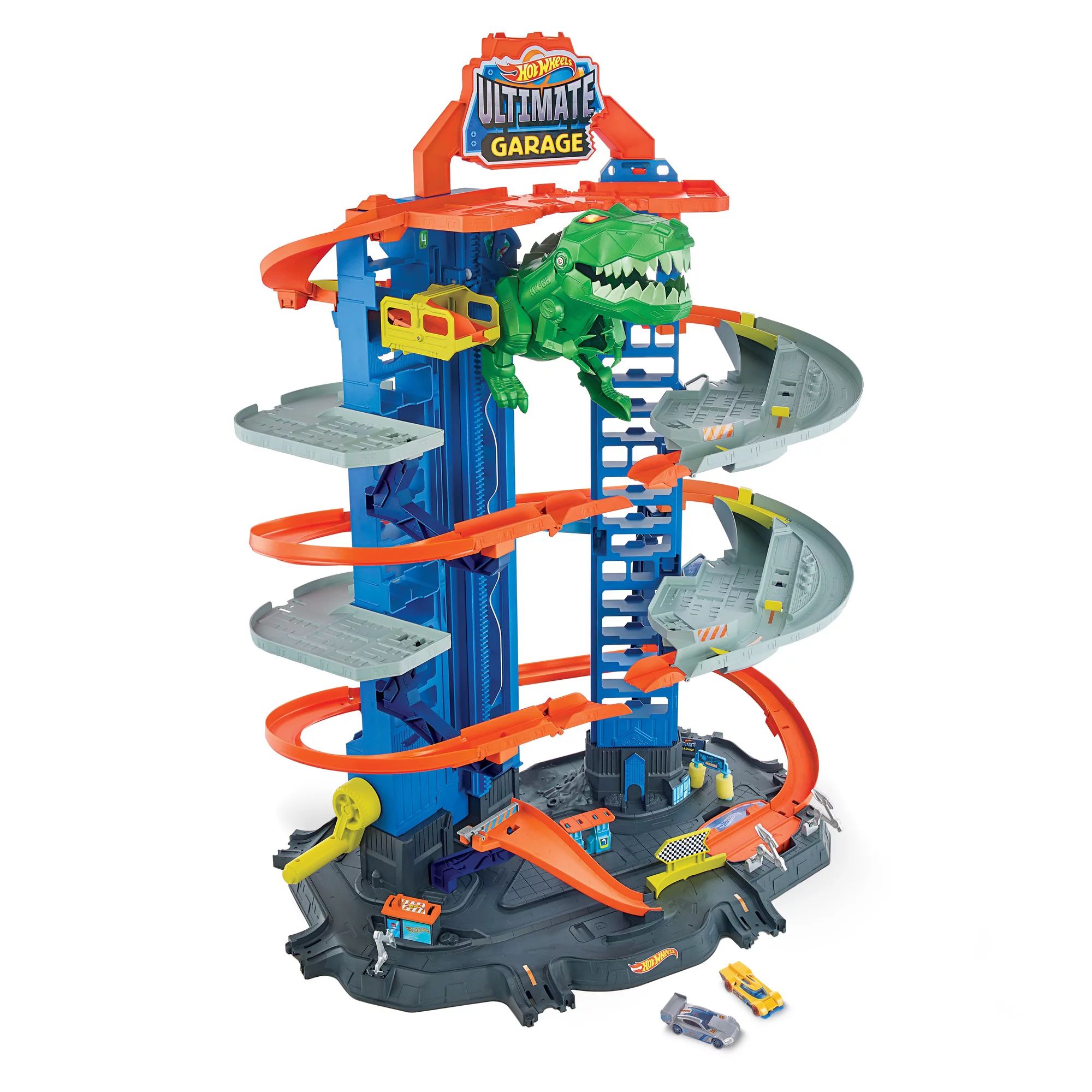 Hot Wheels City Ultimate Garage Playset with 2 Toy Cars & Robo-Dinosaur - Walmart.com | Walmart (US)