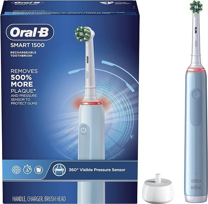 Oral-B Smart 1500 Electric Power Rechargeable Battery Toothbrush, Blue | Amazon (US)