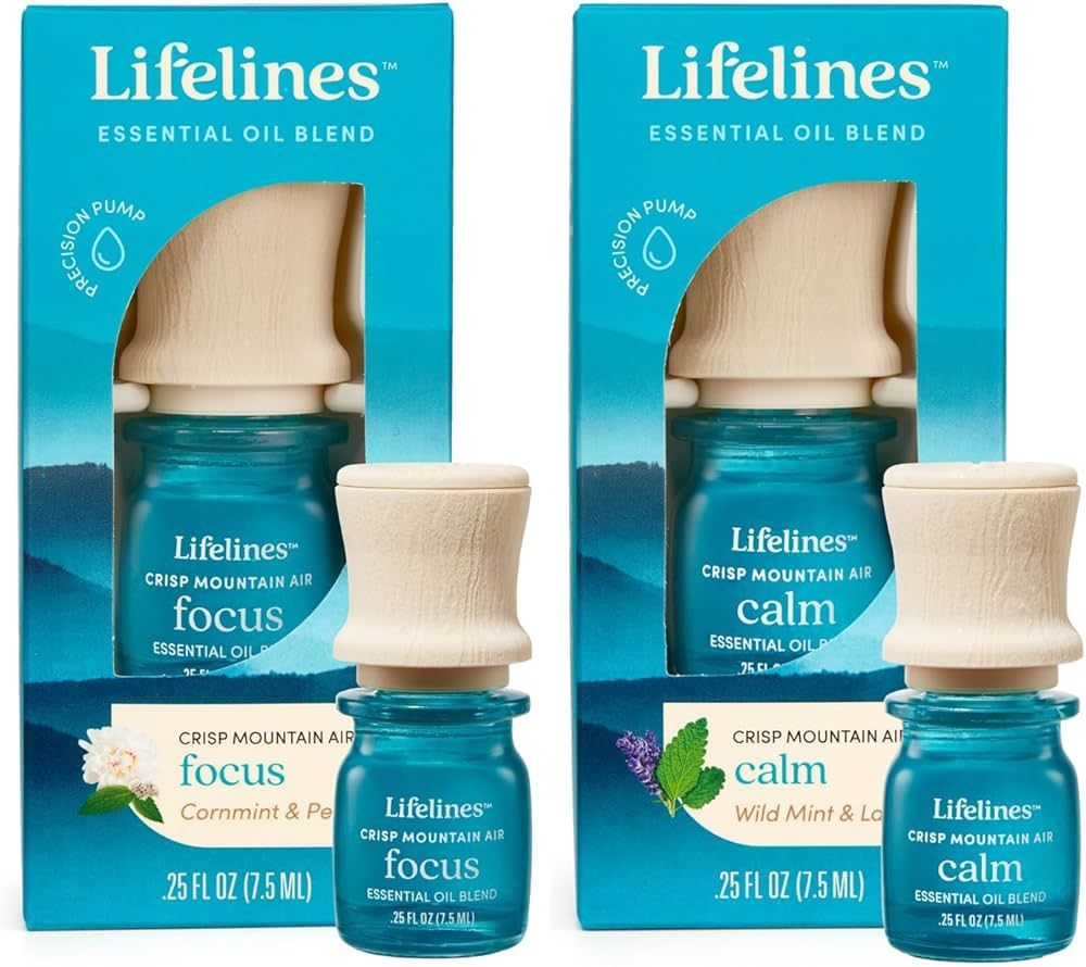 Lifelines Essential Oil Blend 2-Pack, Crisp Mountain Air: Calm & Focus Oils for Essential Oil Dif... | Amazon (US)