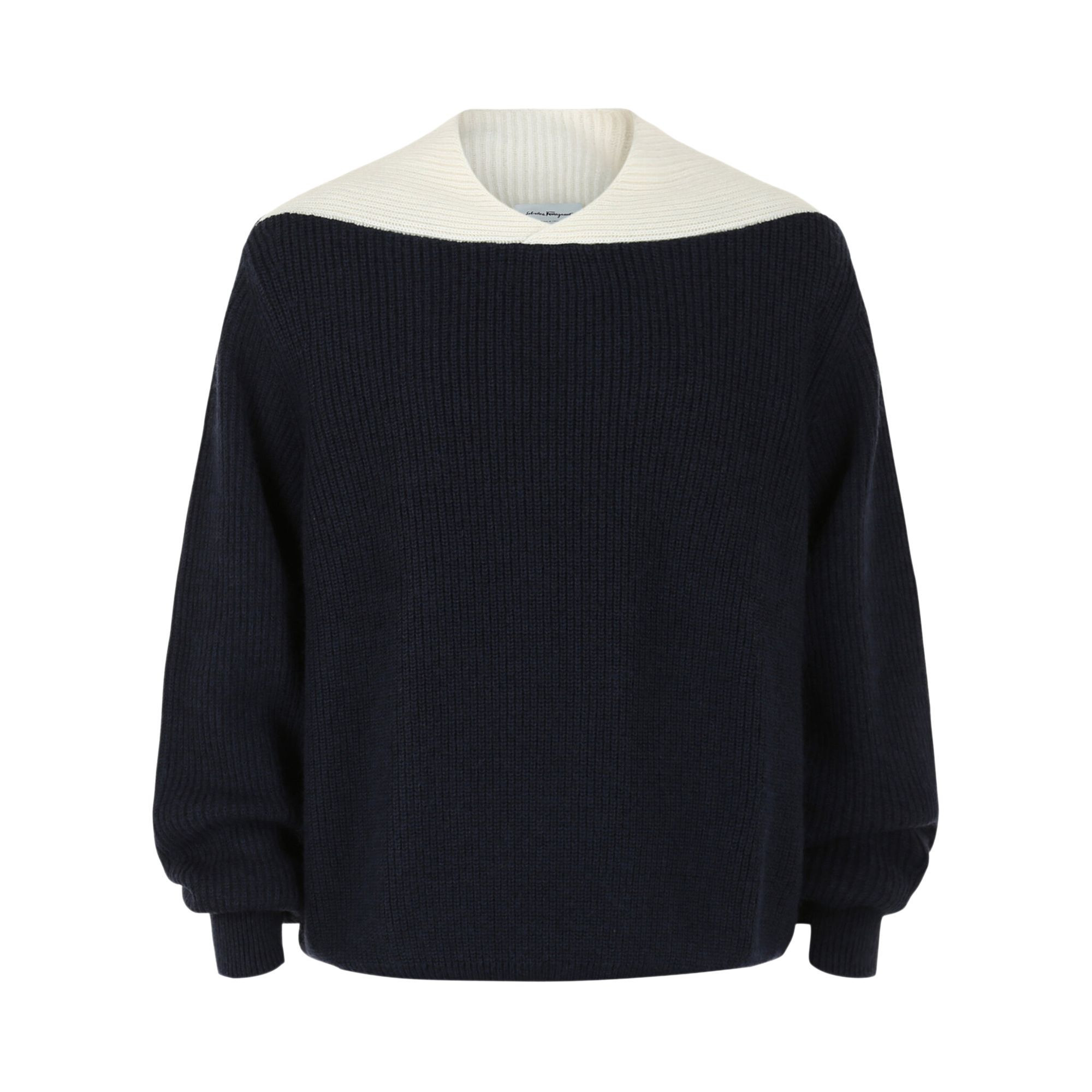 Ferragamo Two Tone Knit Sweater 'White' | Men's Size S | GOAT