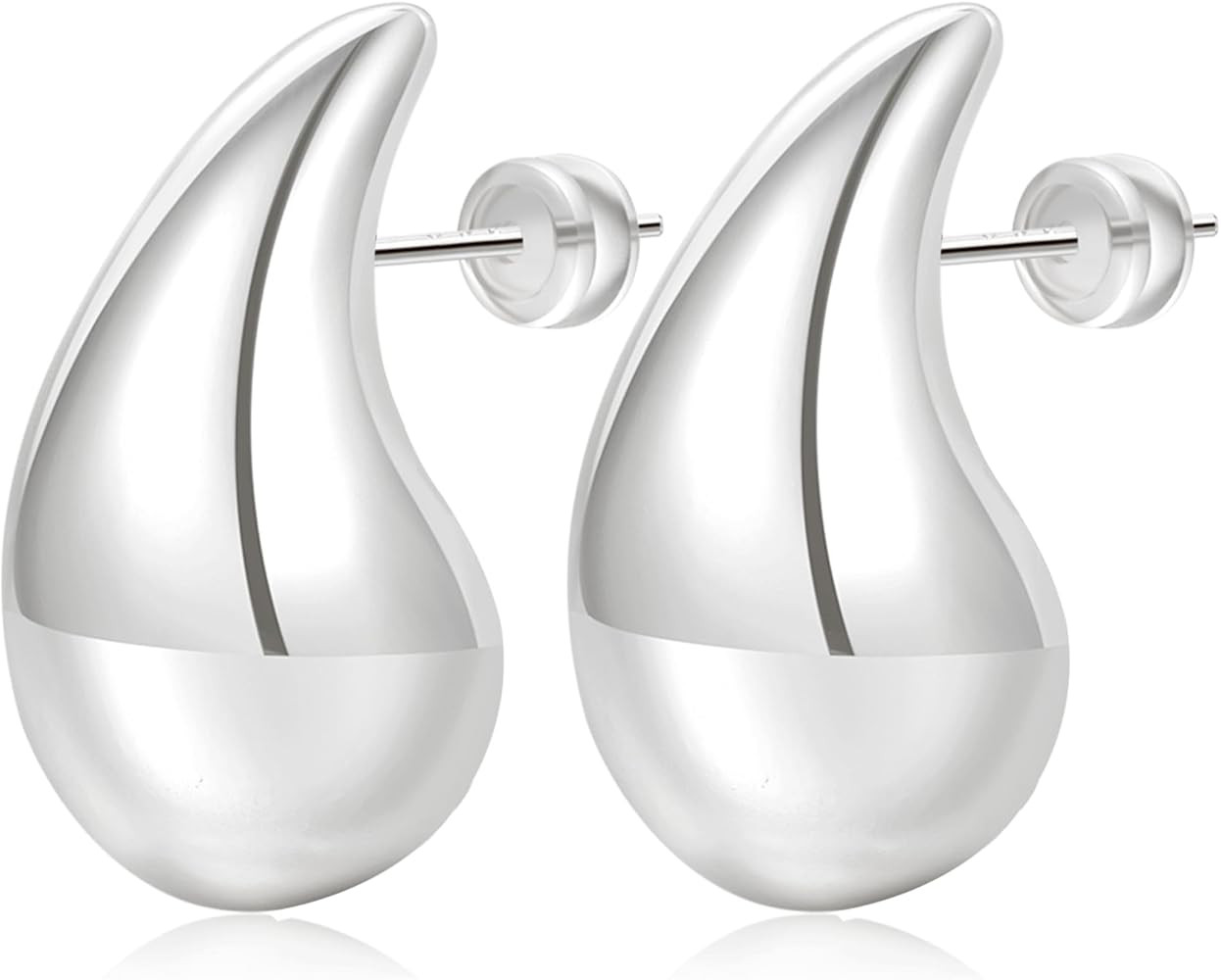 NEVEGE Gold Teardrop Earrings for Women 14K Gold Plated Water Drop Earrings Hypoallergenic Chunky... | Amazon (US)