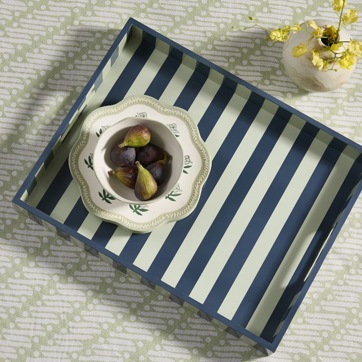 RHODE Wide Stripe Lacquer Tray | West Elm (US)