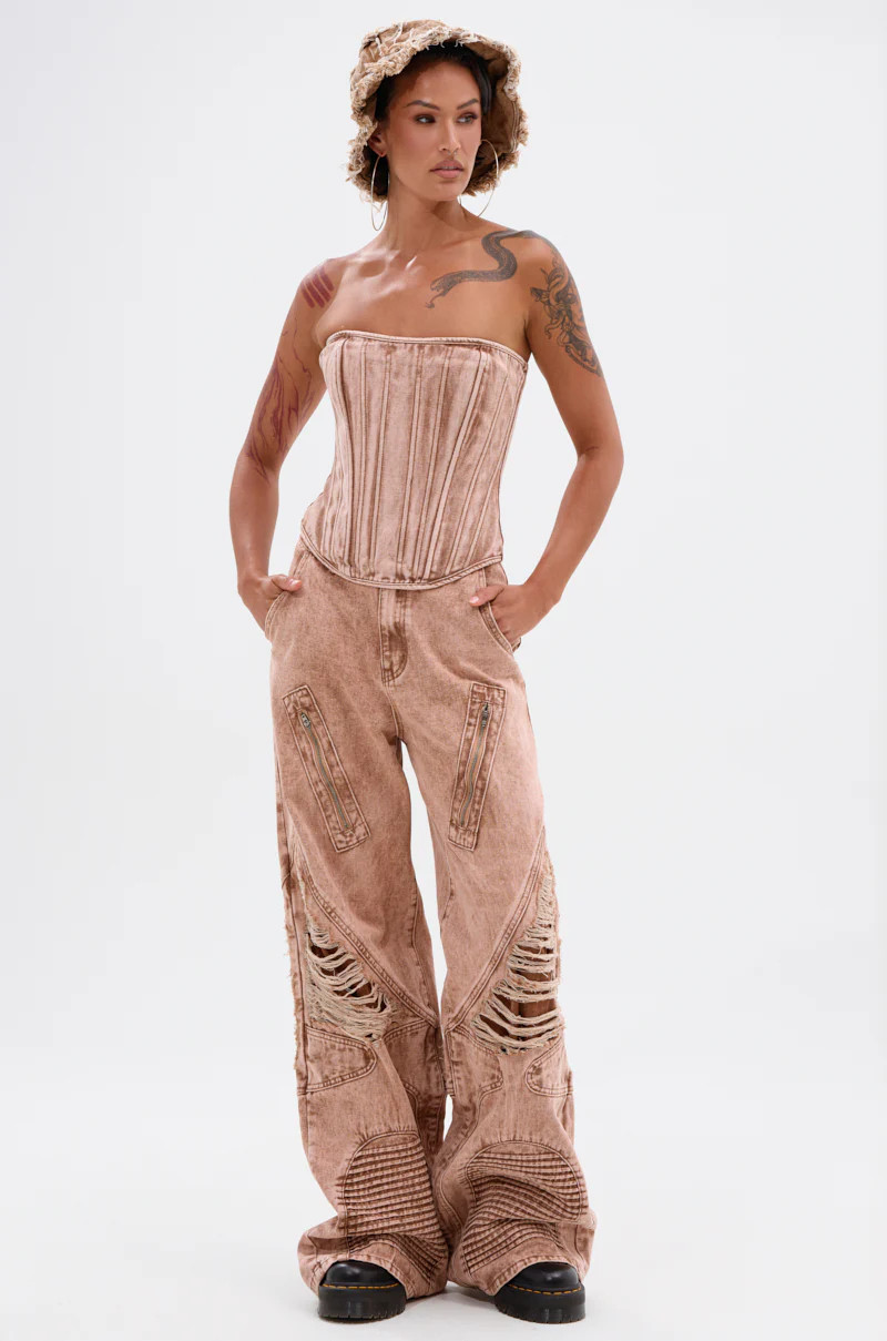 NEW ITEM DISTRESSED DENIM JEAN | AKIRA