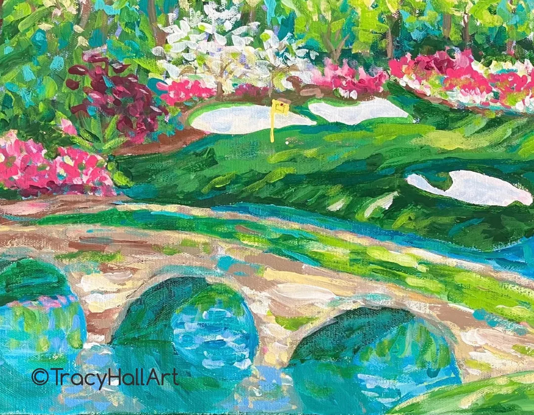 Augusta National Golf Course Painting Print, Masters Tournament Art, Amen Corner, Golf Gift 10"x8... | Etsy (US)