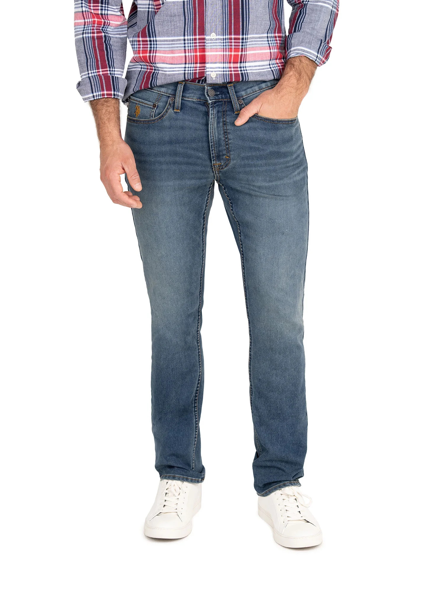 U.S. Polo Assn. Men's Slim Straight Knit Denim Jean | Walmart (US)