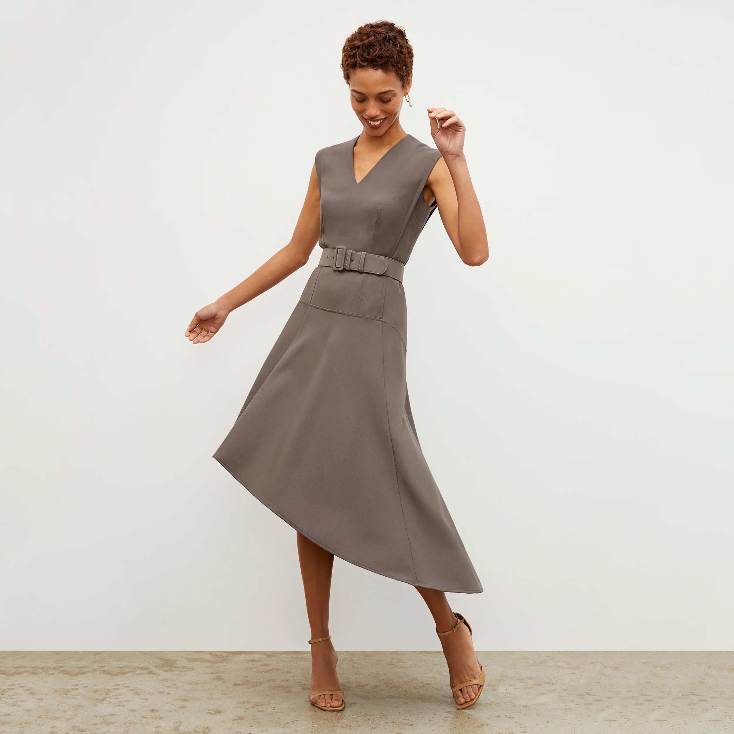 Kelsey Dress - Sharkskin :: Mink | MM LaFleur