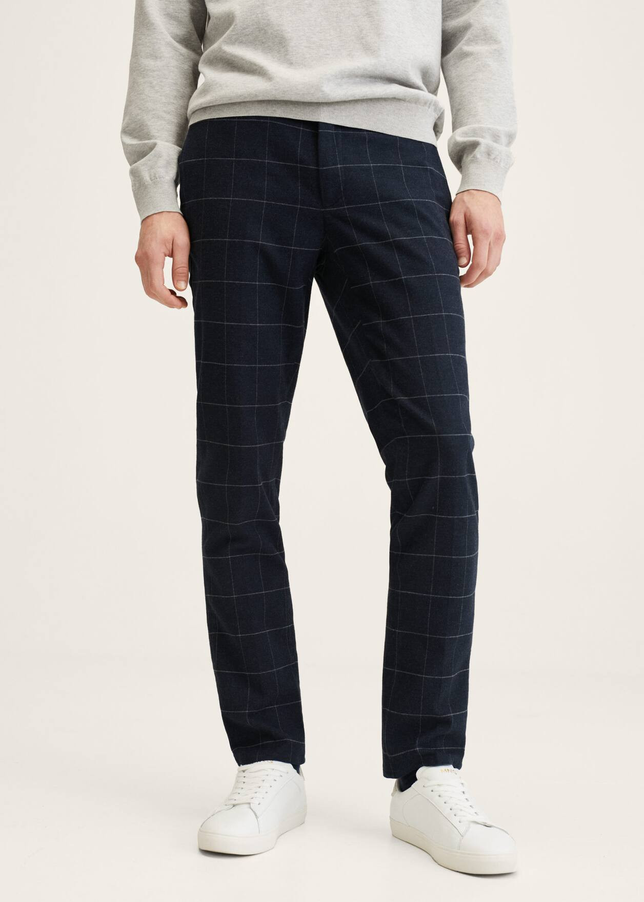 Slim fit checked cotton pants | MANGO (US)