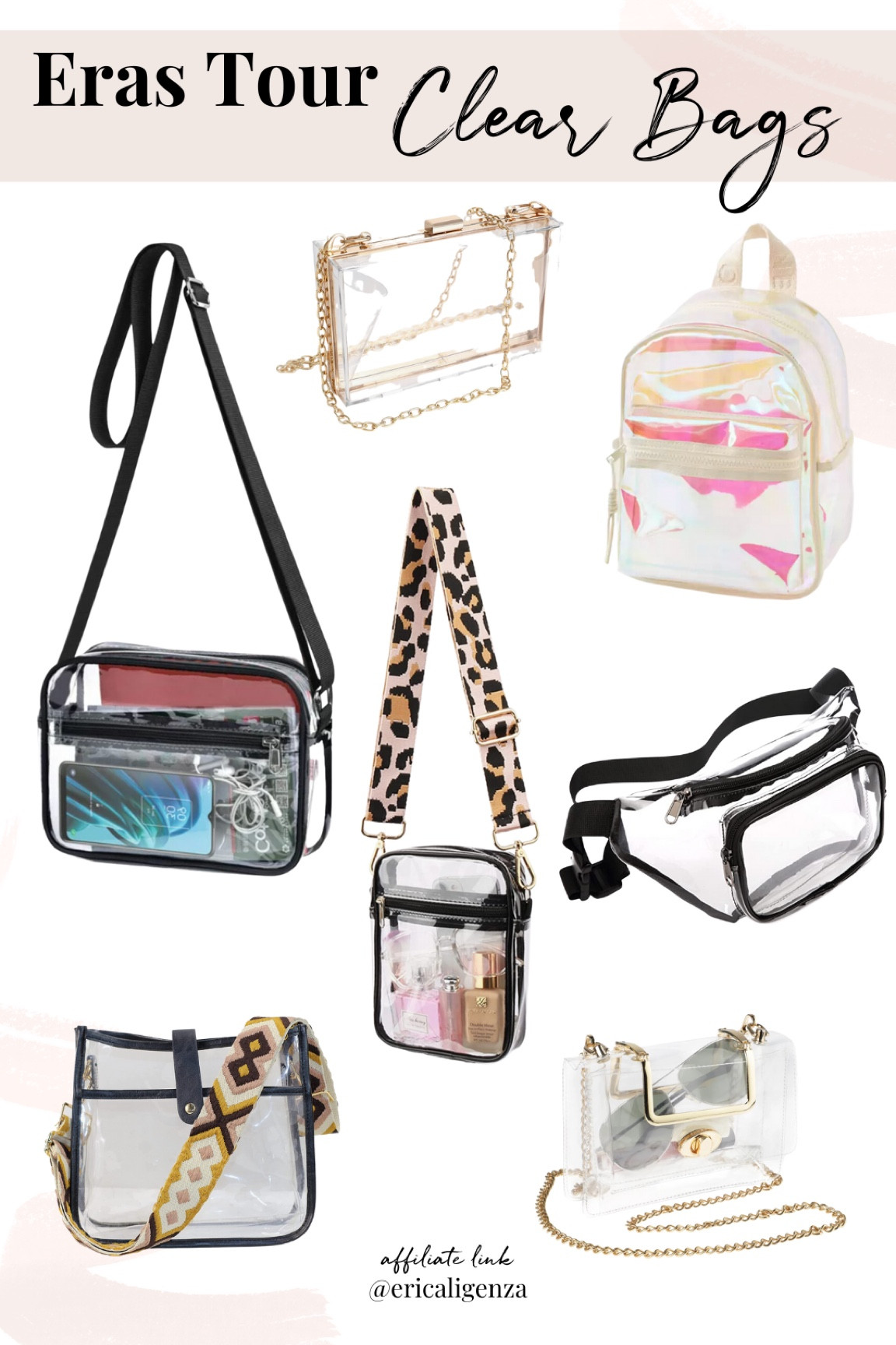 Clear bags perfect for the Eras Tour! ✨

Clear purse // Taylor swift concert outfits // concert fashion // clear crossbody bag // clear backpack // clear Fanny pack // vinyl purse // clear bag



#LTKitbag #LTKFind #LTKunder50
