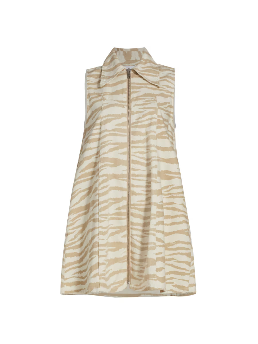 Zebra-Print Denim Minidress | Saks Fifth Avenue