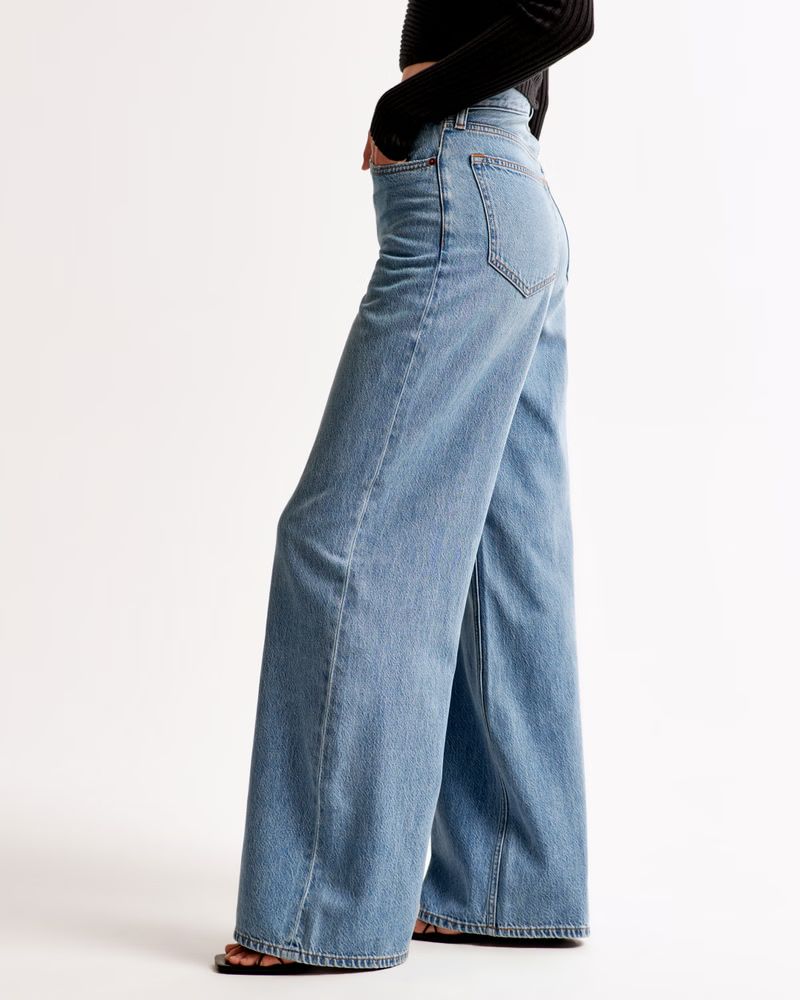 Women's High Rise Wide Leg Jean | Women's Bottoms | Abercrombie.com | Abercrombie & Fitch (US)