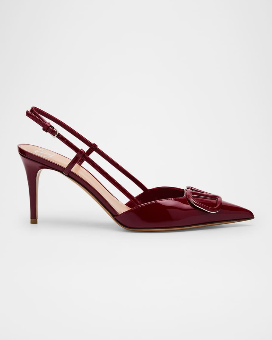 Valentino Garavani VLogo Patent Slingback Pumps | Neiman Marcus