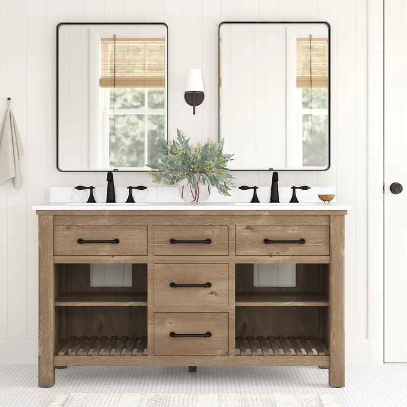 Lauren 60'' Double Bathroom Vanity with Top | Wayfair North America