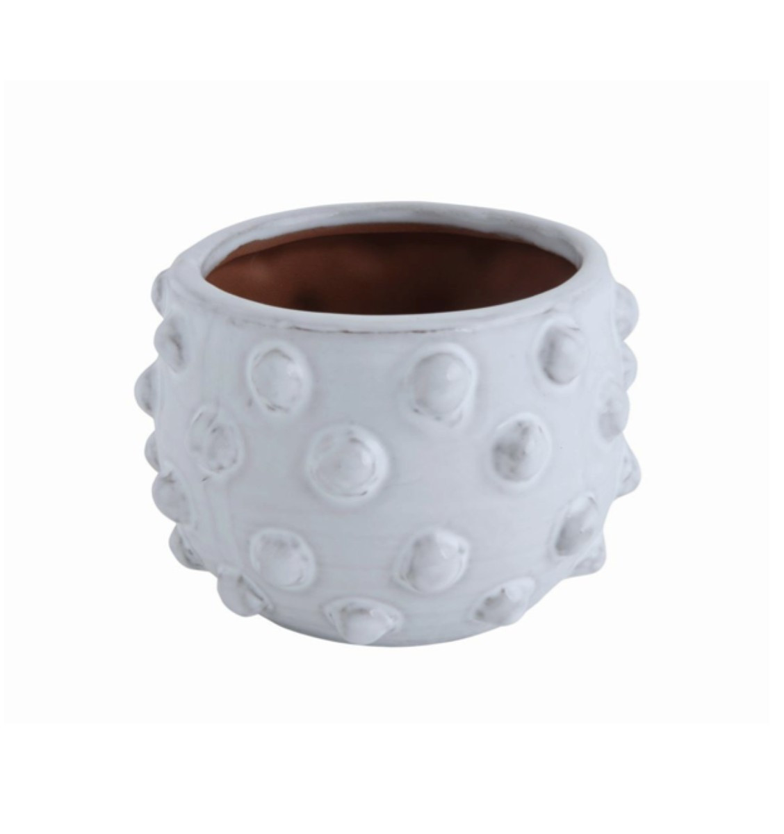 Terra-Cotta White Dots Planter, Medium | Megan Molten