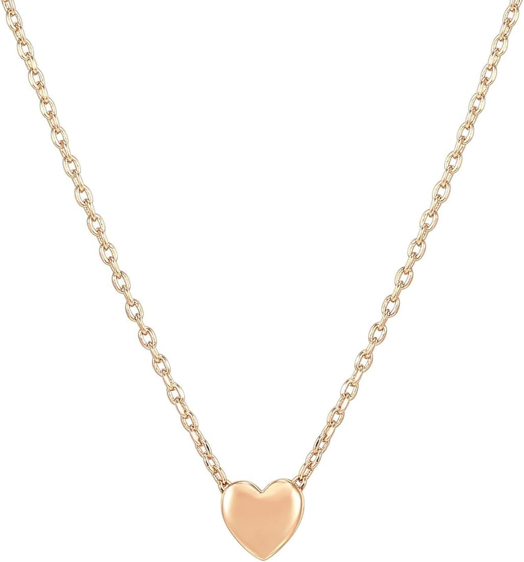 PAVOI 14K Gold Plated Cubic Zirconia Heart Necklace | Cute Dainty Love Pendant Necklaces for Wome... | Amazon (US)