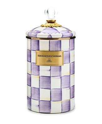 Violet Check Handmade Large Canister | Macy's